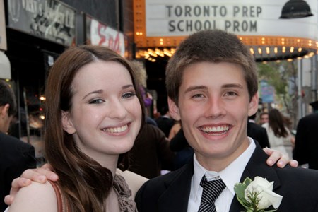 couples at high school prom